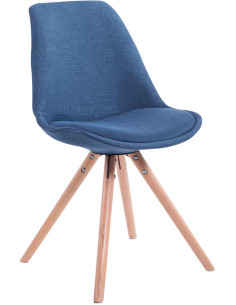 Chaise scandinave moderne en Tissu Bleu Bois Naturel Vynaria - 1