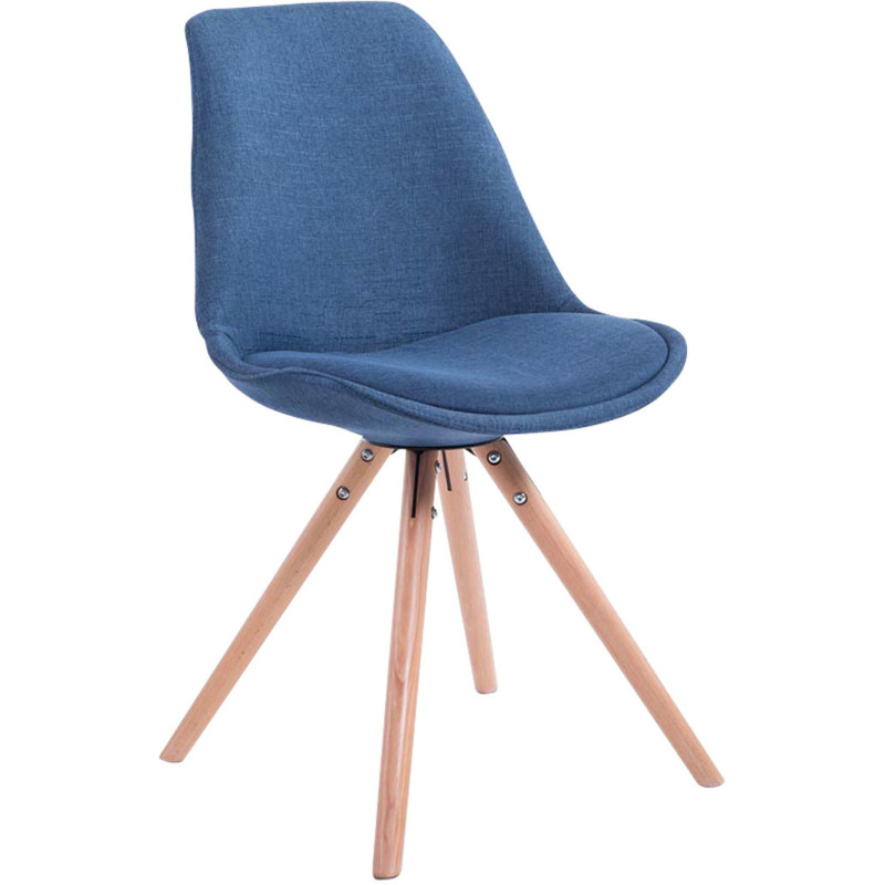 Chaise scandinave moderne en Tissu Bleu Bois Naturel Vynaria - 1