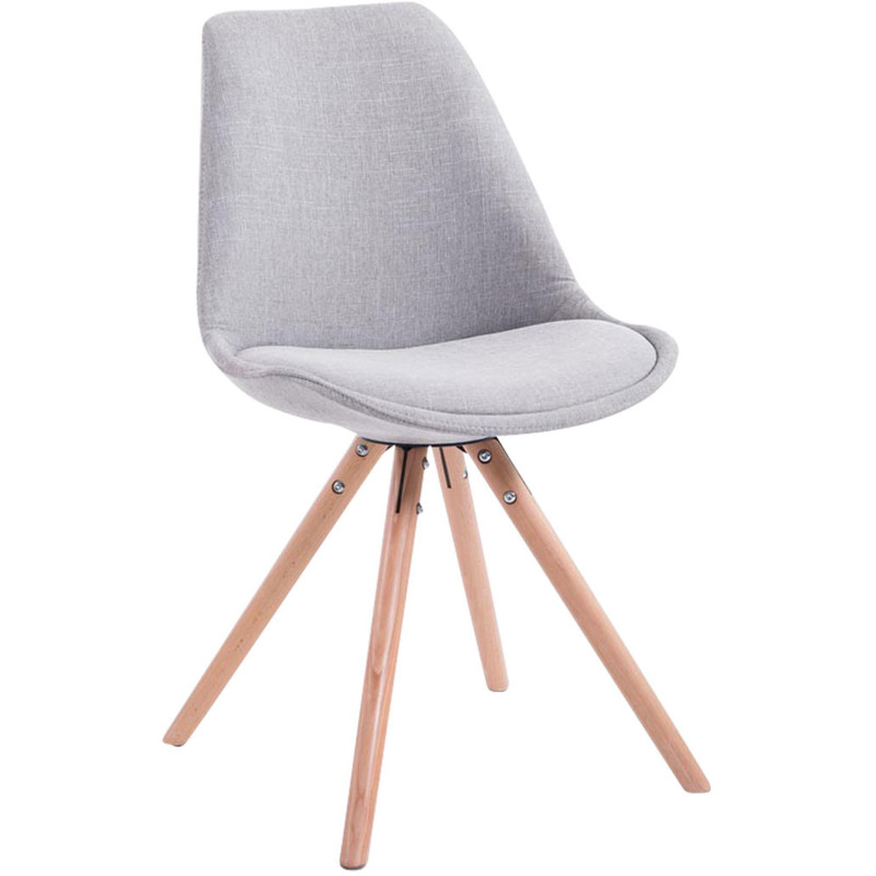 Chaise scandinave moderne en Tissu Gris Bois Naturel Vynaria - 1