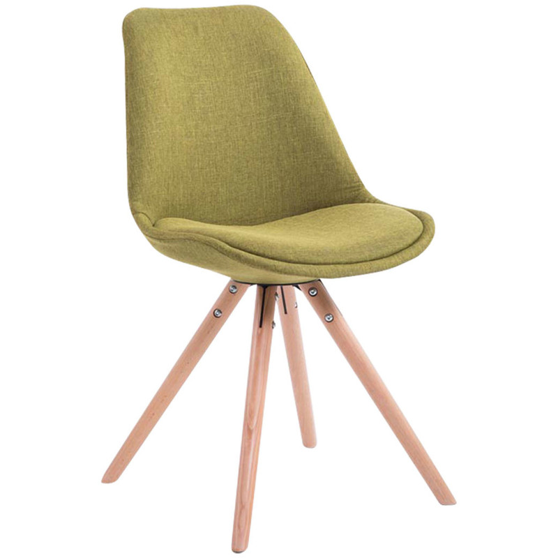 Chaise scandinave moderne en Tissu Vert Bois Naturel Vynaria - 1
