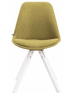 Chaise scandinave moderne en Tissu Vert Bois Blanc Solyriss - 1 2