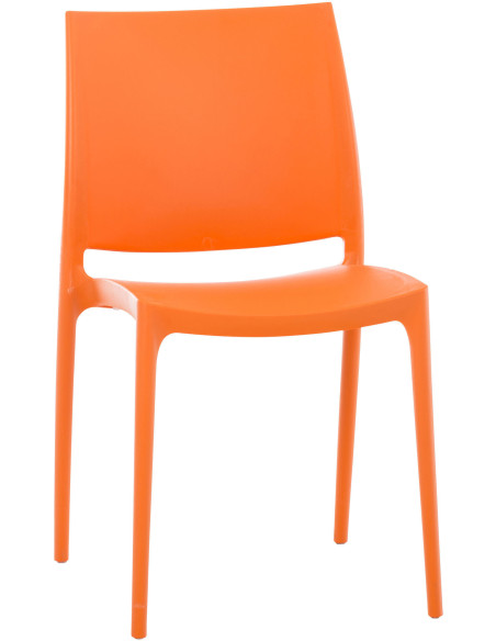 Chaise moderne en Polypropylène Orange Zovia - 1