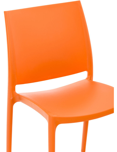 Chaise moderne en Polypropylène Orange Zovia - 4