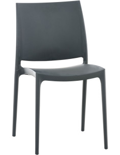 Chaise moderne en Polypropylène Gris foncé Zovia - 1