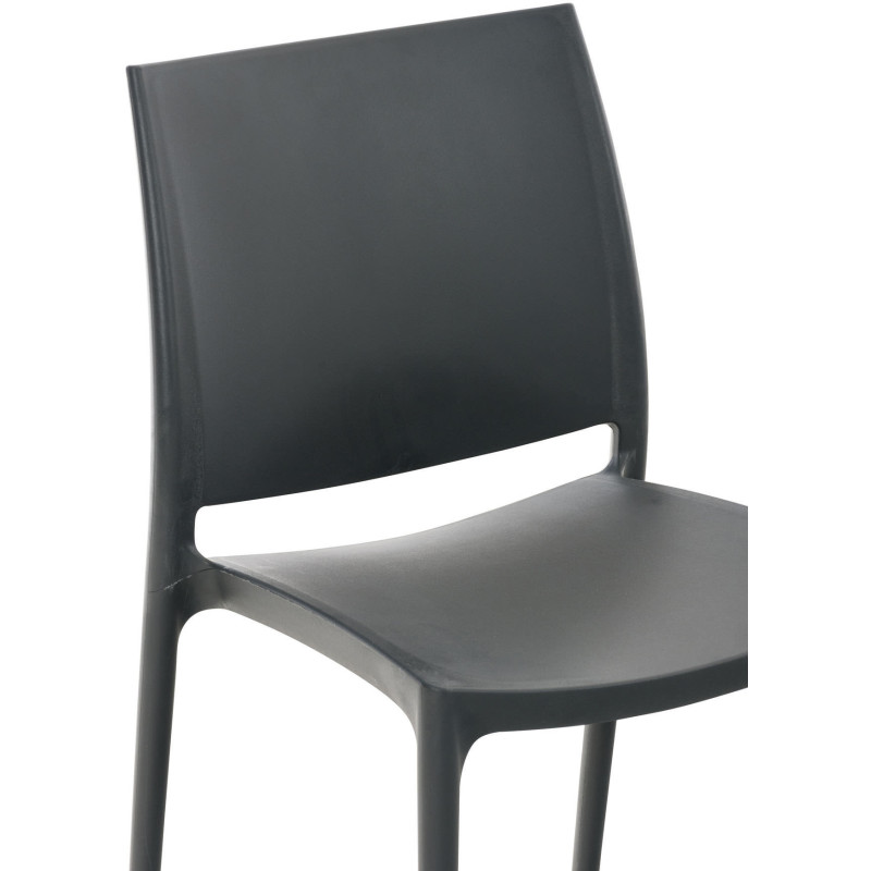 Chaise moderne en Polypropylène Gris foncé Zovia - 4