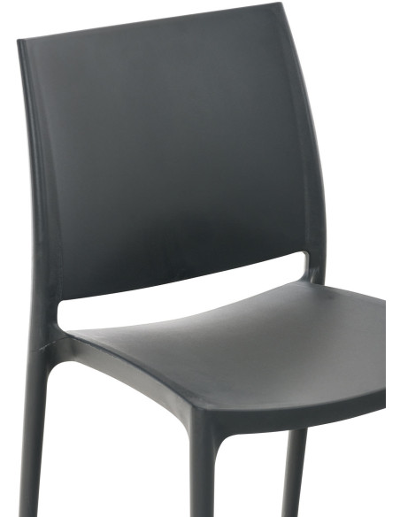 Chaise moderne en Polypropylène Gris foncé Zovia - 4