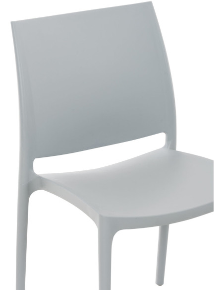 Chaise moderne en Polypropylène Gris clair Zovia - 4
