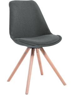 Chaise scandinave moderne en Tissu Gris foncé Bois Naturel Vynaria - 1