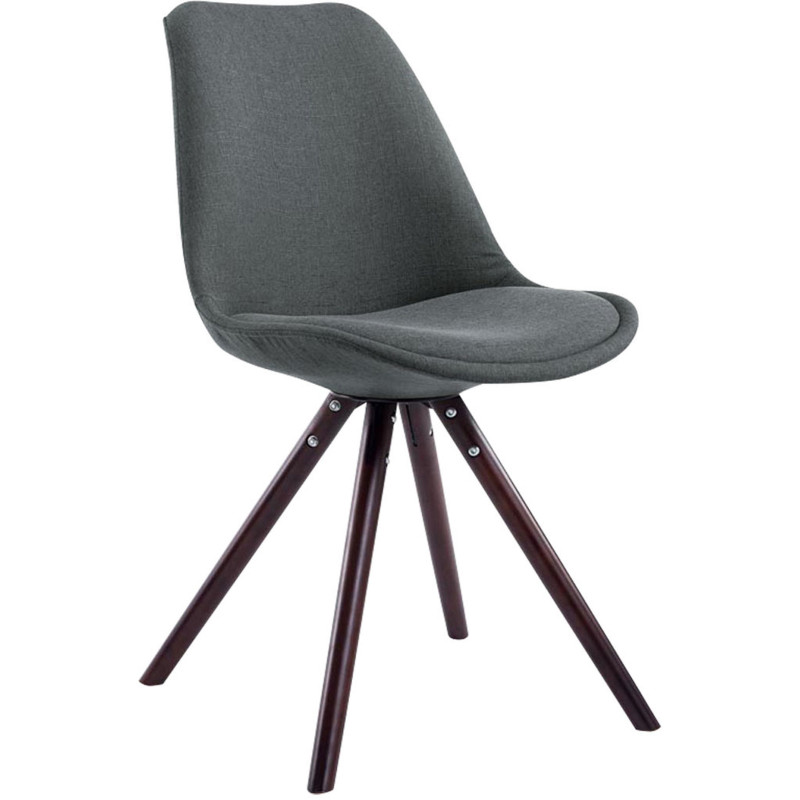 Chaise scandinave moderne en Tissu Gris foncé Bois Marron foncé Vynaria  - 1