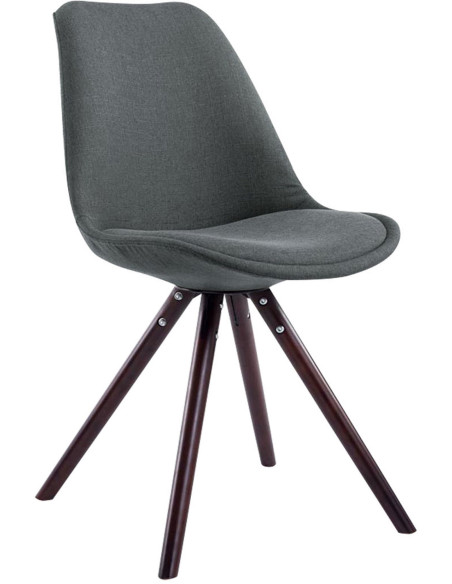 Chaise scandinave moderne en Tissu Gris foncé Bois Marron foncé Vynaria  - 1