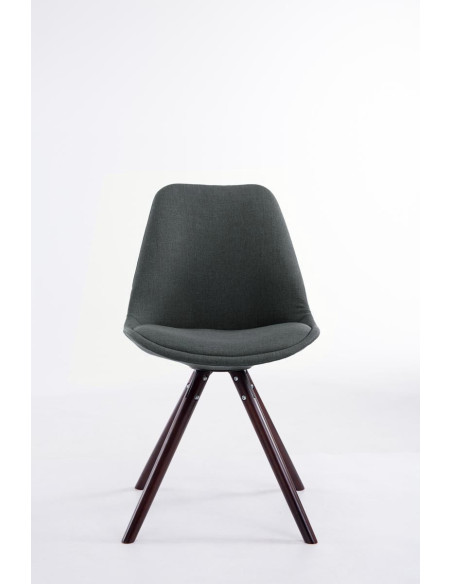 Chaise scandinave moderne en Tissu Gris foncé Bois Marron foncé Vynaria  - 2