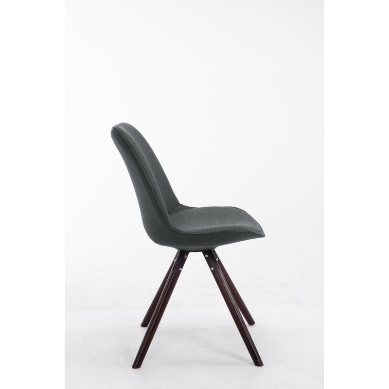 Chaise scandinave moderne en Tissu Gris foncé Bois Marron foncé Vynaria  - 3