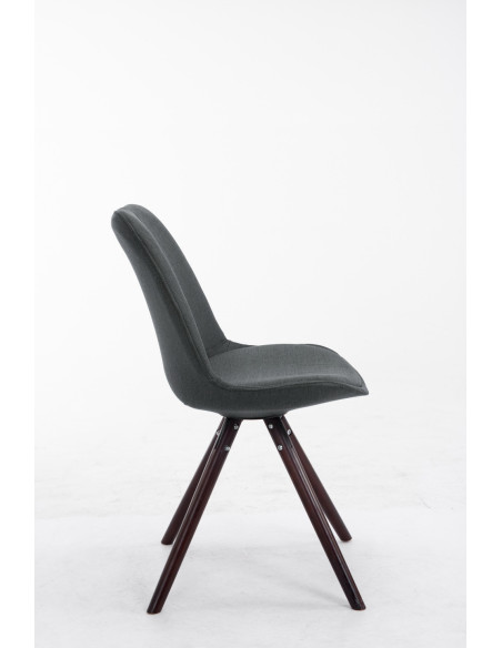Chaise scandinave moderne en Tissu Gris foncé Bois Marron foncé Vynaria  - 3