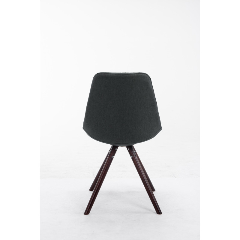 Chaise scandinave moderne en Tissu Gris foncé Bois Marron foncé Vynaria  - 4