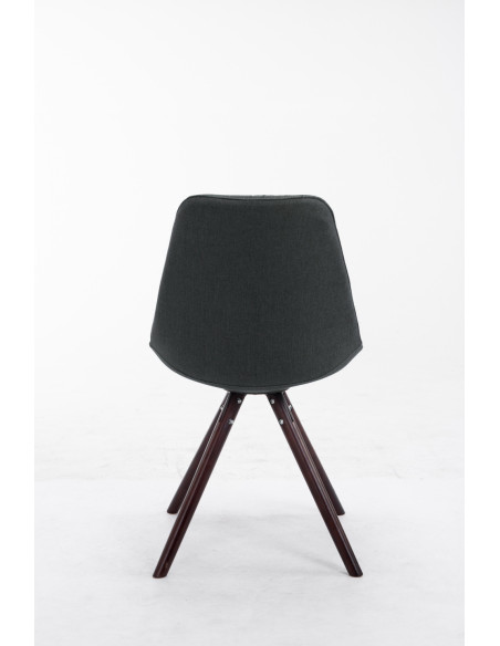 Chaise scandinave moderne en Tissu Gris foncé Bois Marron foncé Vynaria  - 4