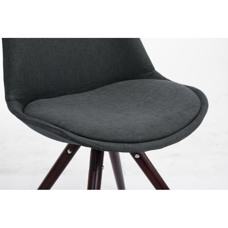 Chaise scandinave moderne en Tissu Gris foncé Bois Marron foncé Vynaria  - 6