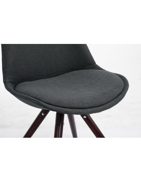 Chaise scandinave moderne en Tissu Gris foncé Bois Marron foncé Vynaria  - 6