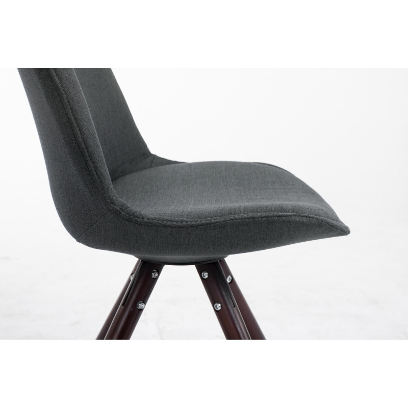 Chaise scandinave moderne en Tissu Gris foncé Bois Marron foncé Vynaria  - 7