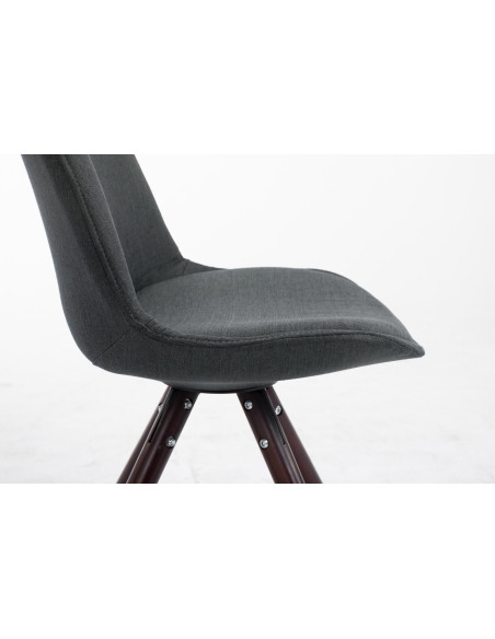 Chaise scandinave moderne en Tissu Gris foncé Bois Marron foncé Vynaria  - 7