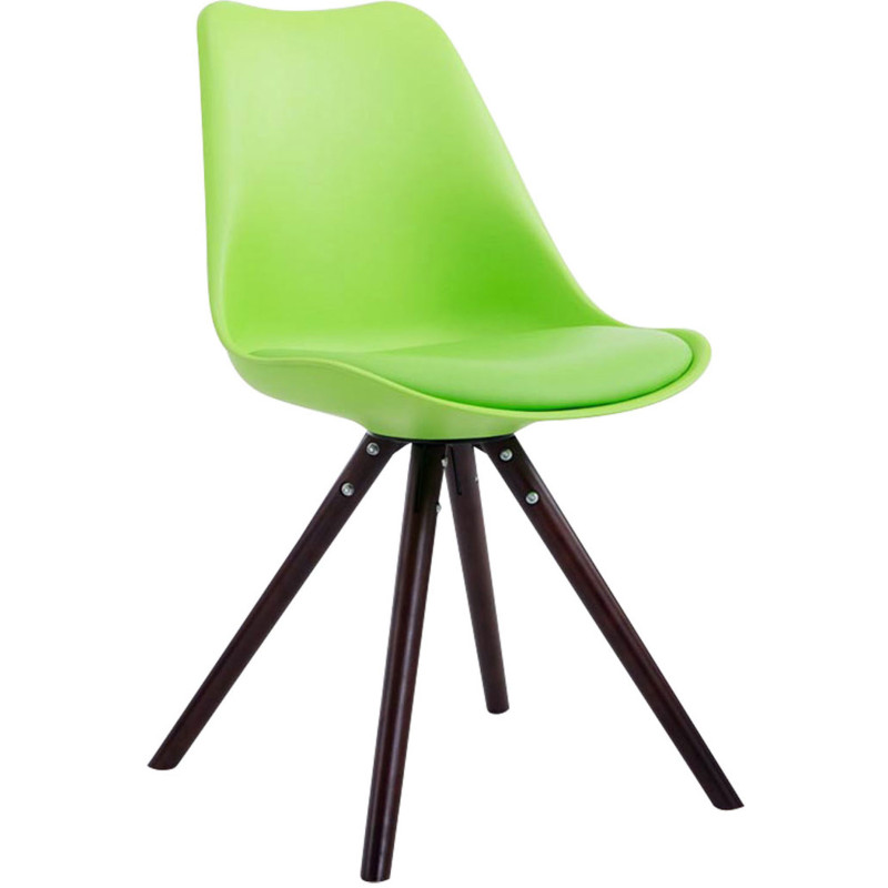 Chaise scandinave moderne en Plastique Vert Polyuréthane Vert Bois Marron foncé Vynaria  - 1