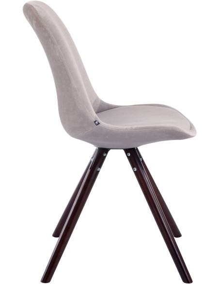 Chaise scandinave moderne en Velours Gris Bois Marron foncé Vynaria  - 3