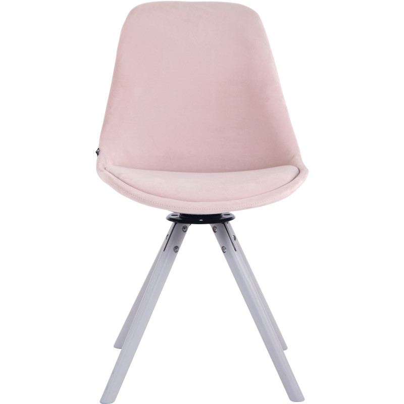 Chaise moderne pivotante en Velours Rose Bois Blanc Myrisa - 2