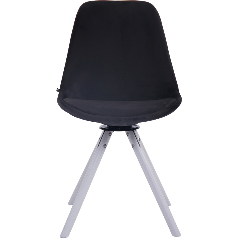 Chaise moderne pivotante en Velours Noir Bois Blanc Myrisa  - 2
