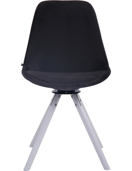 Chaise moderne pivotante en Velours Noir Bois Blanc Myrisa  - 2