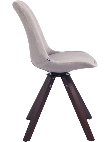 Chaise moderne pivotante en Velours Gris Bois Marron foncé Fenara - 3