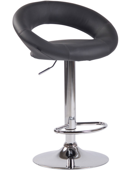 Tabouret de bar rond moderne en Polyuréthane Bleu Métal Argenté Zailor - 1