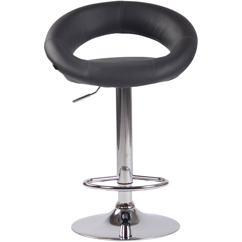 Tabouret de bar rond moderne en Polyuréthane Bleu Métal Argenté Zailor - 2