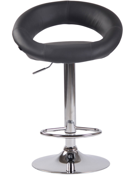 Tabouret de bar rond moderne en Polyuréthane Bleu Métal Argenté Zailor - 2