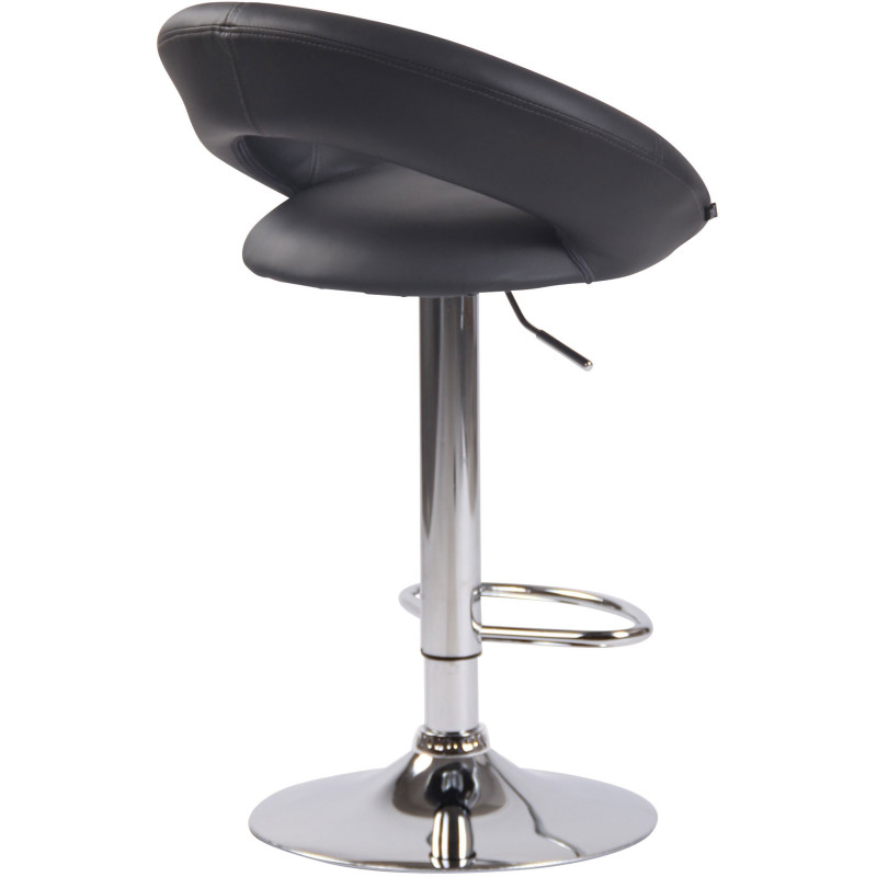 Tabouret de bar rond moderne en Polyuréthane Bleu Métal Argenté Zailor - 4