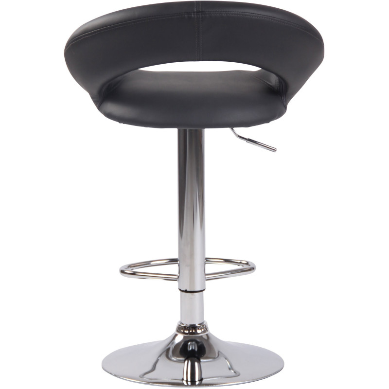 Tabouret de bar rond moderne en Polyuréthane Bleu Métal Argenté Zailor - 5