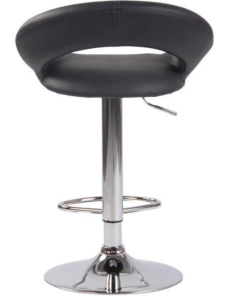 Tabouret de bar rond moderne en Polyuréthane Bleu Métal Argenté Zailor - 5