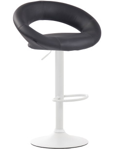 Tabouret de bar rond moderne en Polyuréthane Bleu Métal Blanc Zailor - 1