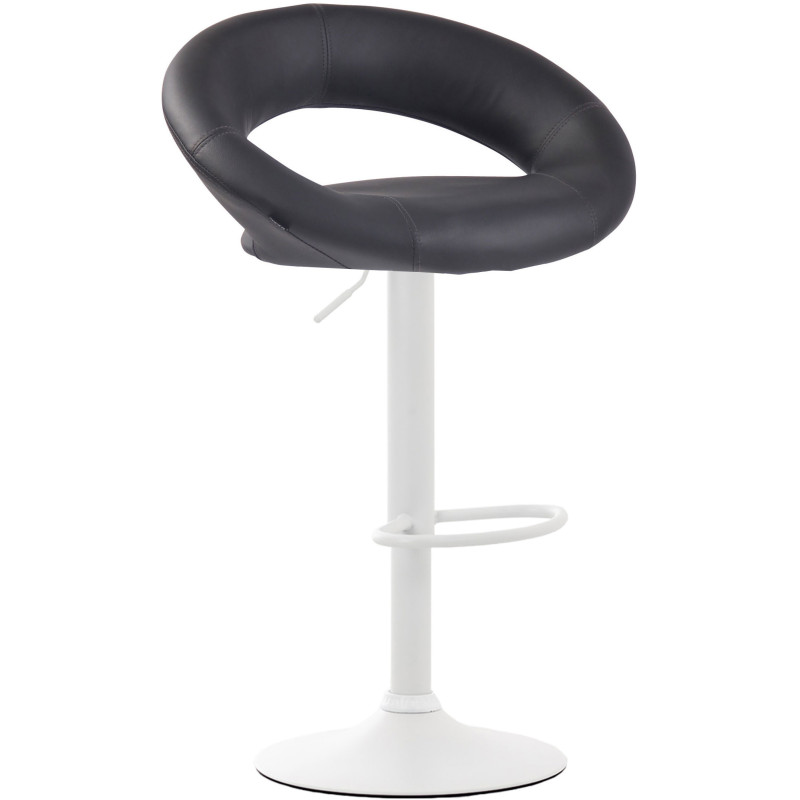 Tabouret de bar rond moderne en Polyuréthane Bleu Métal Blanc Zailor - 1