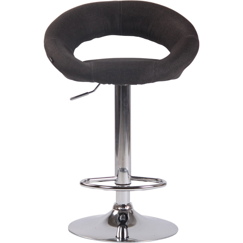 Tabouret de bar rond moderne en Tissu Gris foncé Métal Argenté Zailor - 2