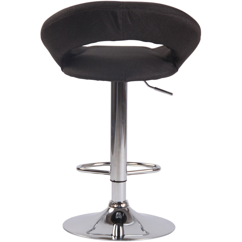 Tabouret de bar rond moderne en Tissu Gris foncé Métal Argenté Zailor - 5