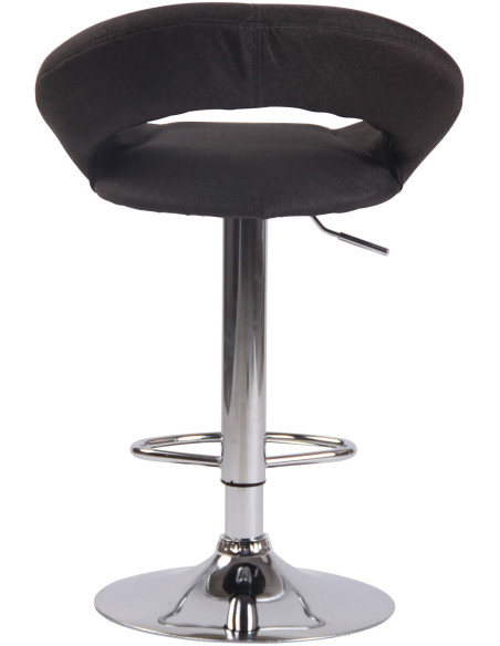 Tabouret de bar rond moderne en Tissu Gris foncé Métal Argenté Zailor - 5