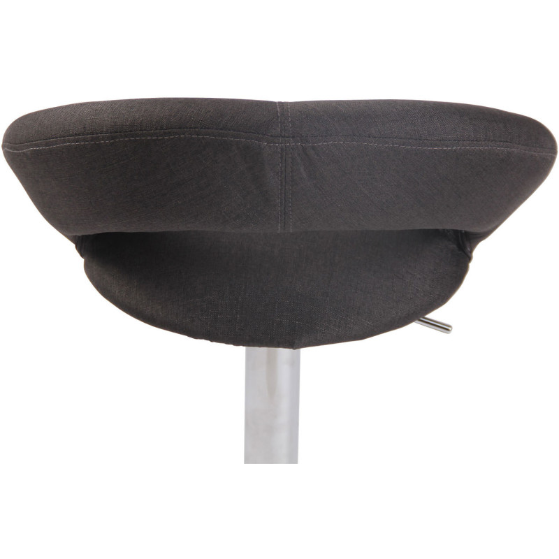 Tabouret de bar rond moderne en Tissu Gris foncé Métal Argenté Zailor - 6