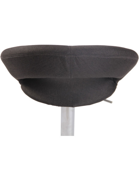 Tabouret de bar rond moderne en Tissu Gris foncé Métal Argenté Zailor - 6