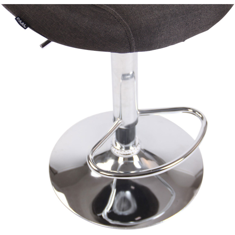 Tabouret de bar rond moderne en Tissu Gris foncé Métal Argenté Zailor - 7
