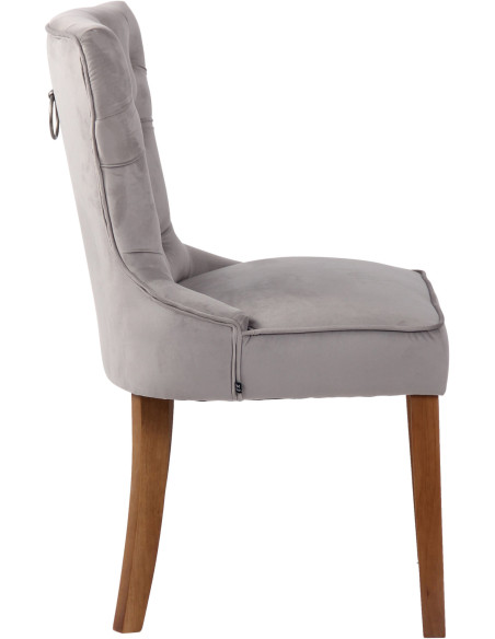 Chaise capitonnée salle à manger en Tissu Gris Bois Naturel Triselle - 3