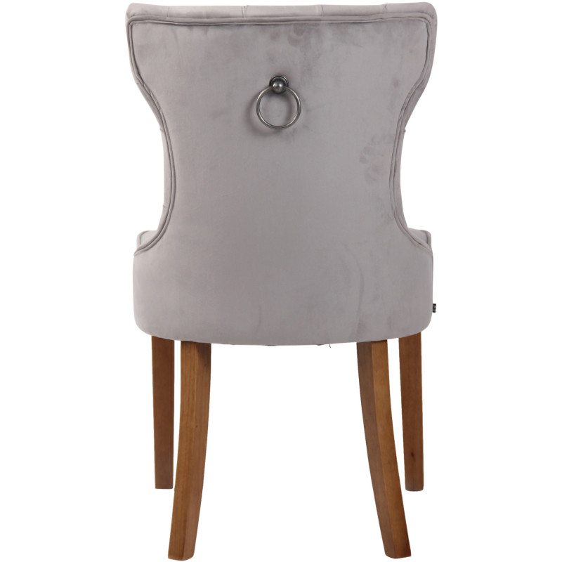 Chaise capitonnée salle à manger en Tissu Gris Bois Naturel Triselle - 5