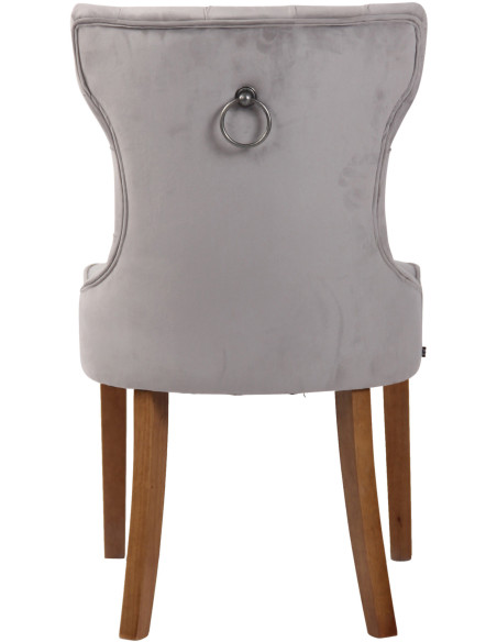 Chaise capitonnée salle à manger en Tissu Gris Bois Naturel Triselle - 5