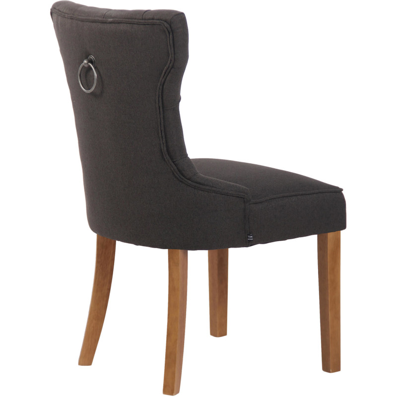 Chaise capitonnée salle à manger en Velours Gris foncé Bois Naturel Triselle - 4