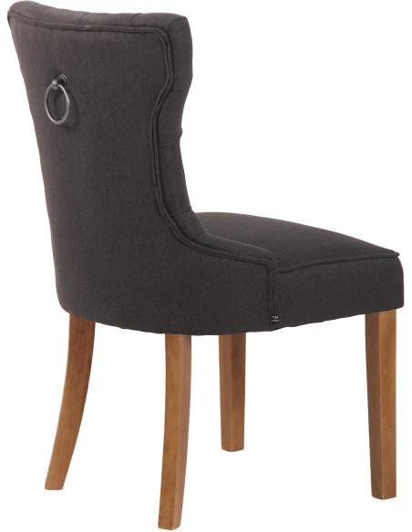Chaise capitonnée salle à manger en Velours Gris foncé Bois Naturel Triselle - 4