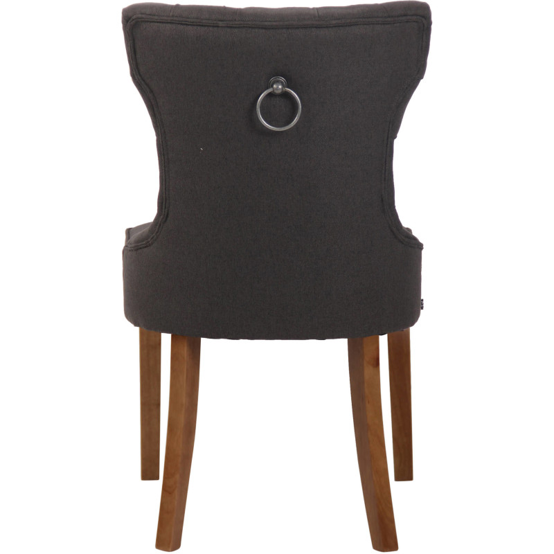 Chaise capitonnée salle à manger en Velours Gris foncé Bois Naturel Triselle - 5