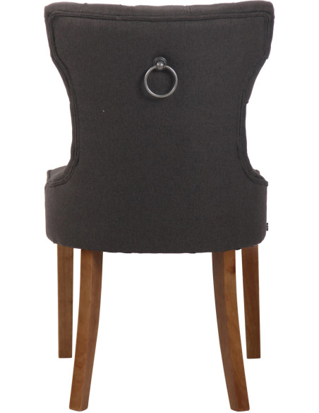 Chaise capitonnée salle à manger en Velours Gris foncé Bois Naturel Triselle - 5